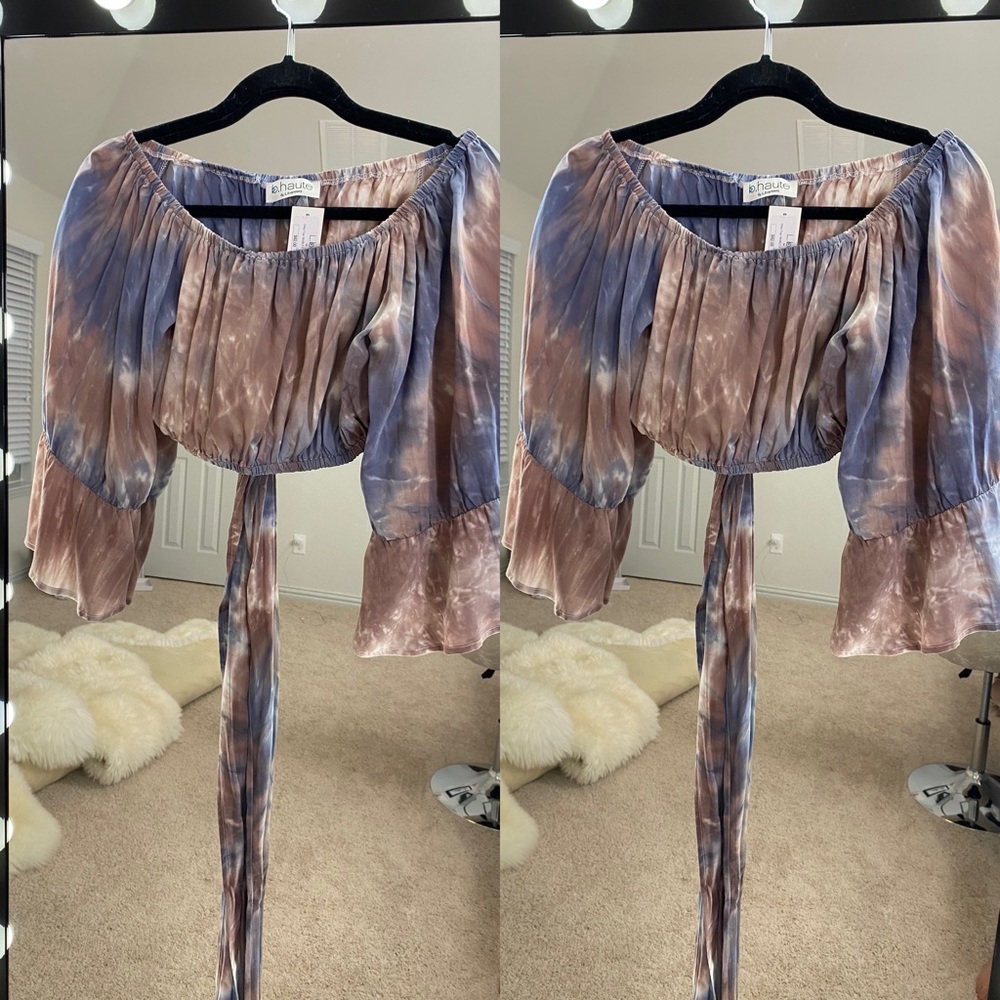 L.Bartlett Tye Die Crop Top with Adjustable Strap